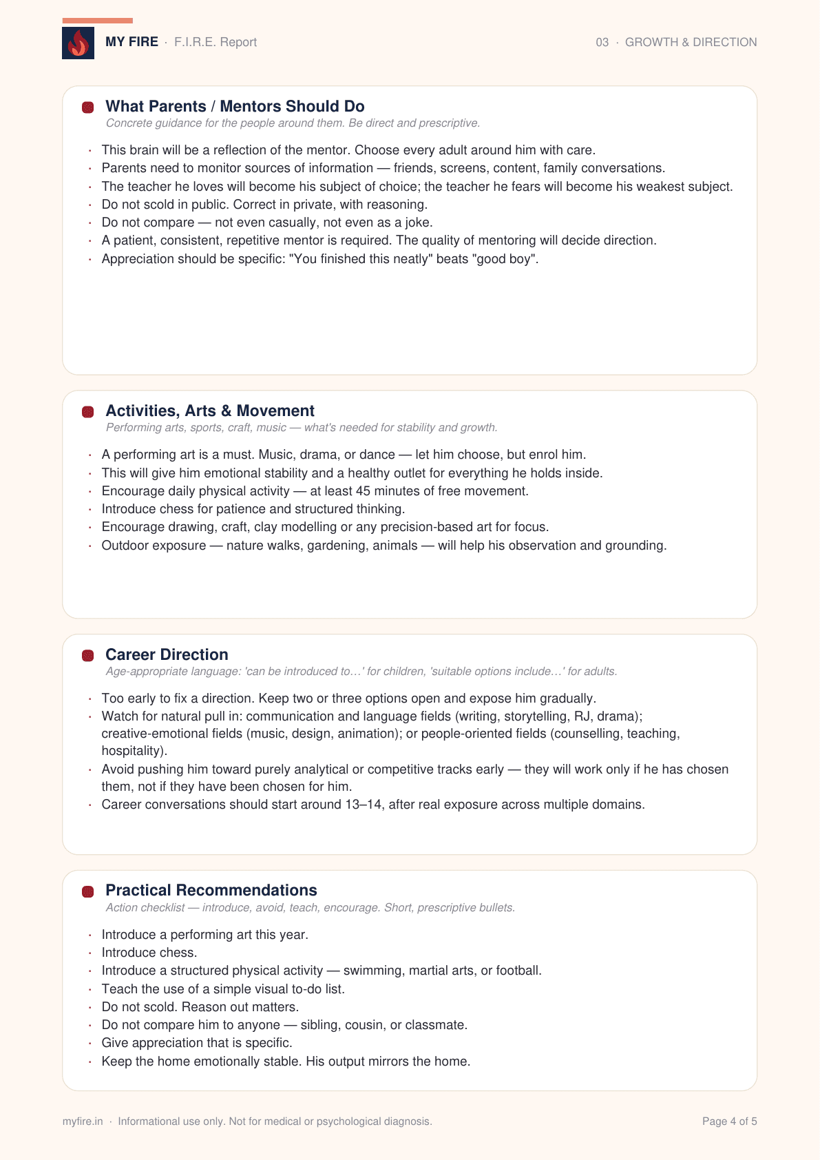 Sample MyFire report, page 4 of 5